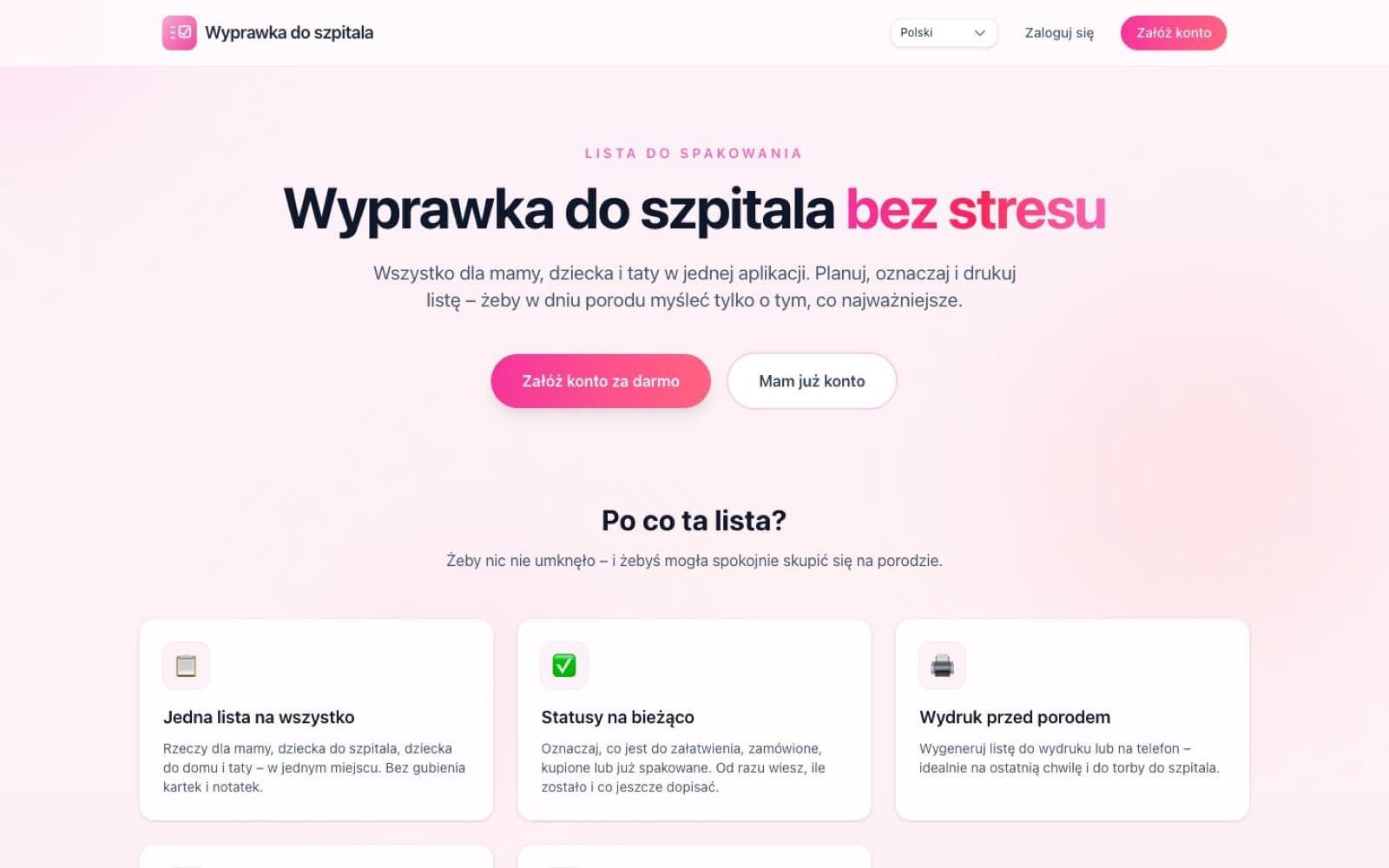 Wyprawka do szpitala