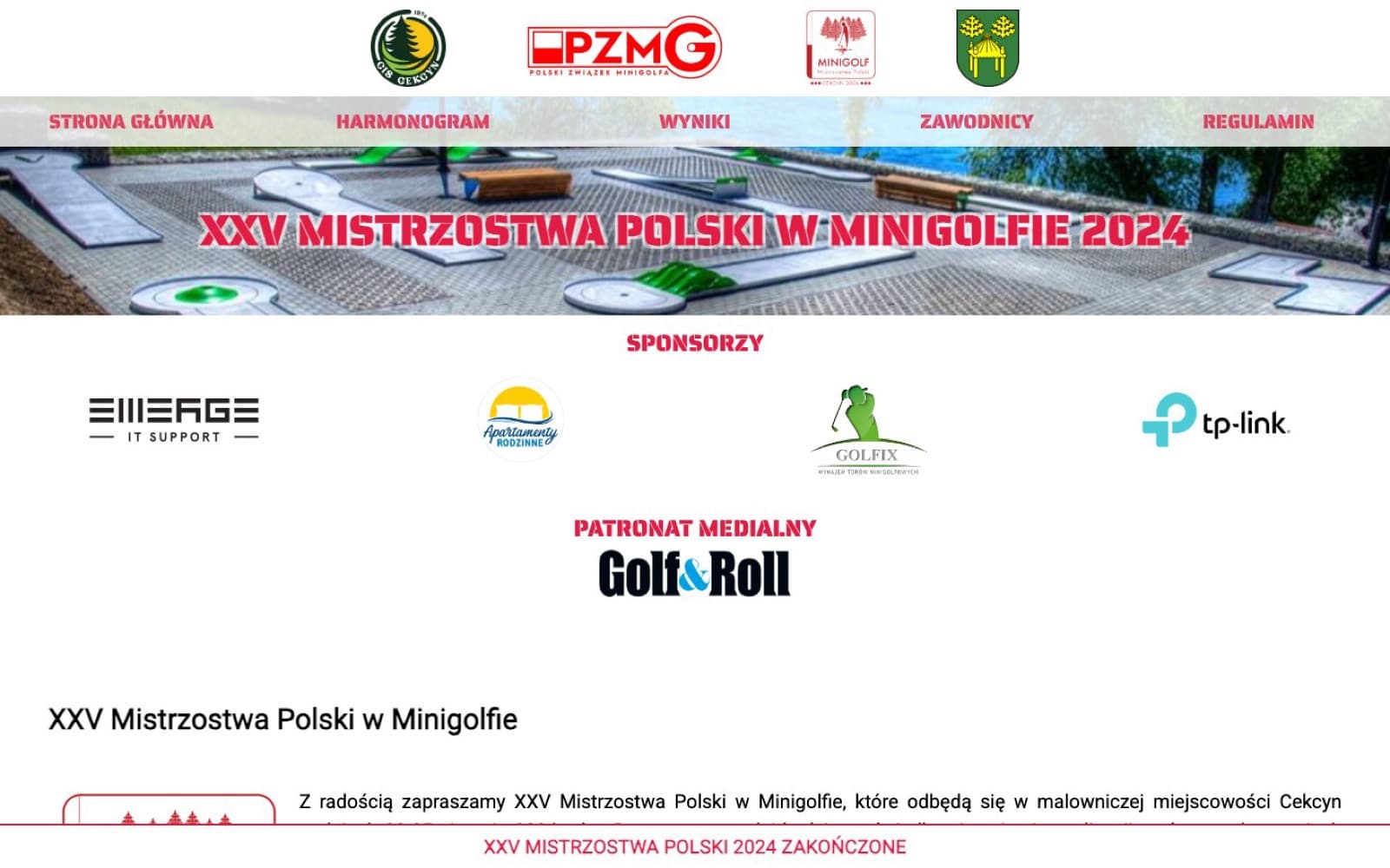 Zrzut ekranu strony pzmg.pl/mp2024